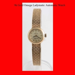 Mint 9K Gold Omega Ladymatic Automatic Ladies Bracelet Watch 1965