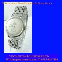WW2 Steel Omega Non-Magnetic Military Wrist Watch 1944