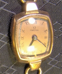 Pretty Ladies OMEGA 12 K Gold Filled Vintage Windup Watch Works but Needs Parts