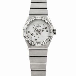 Omega Constellation Pearl Date Diamond Steel Ladies Watch 123.15.27.20.05.001 7612586232947