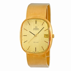 OMEGA 18K Yellow Gold Large Size DeVille Automatic 18K bracelet De Ville Warrant