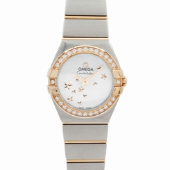 Omega Constellation Quartz Rose Gold Diamond Laies Watch 123.25.24.60.05.002 7612586233005