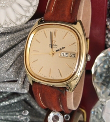OMEGA VINTAGE WATCH DAY DATE1310 DOUBLE PUSHER SHOCK PROTECTED WORKING SERVICED