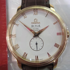 OMEGA DEVILLE MEN'S WATCH AUTOMATIC CO-AXIAL S/S &18K750 SAPPHIRE 46142002 NEW