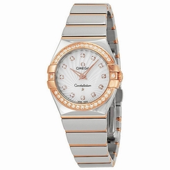 OMEGA WOMEN'S 27MM STEEL BRACELET & CASE QUARTZ MOP DIAL WATCH 12325276055006
