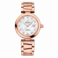 NEW Omega De Ville Ladymatic 18k Sedna Gold 34mm Watch 425.60.34.20.55.004