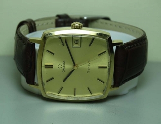 VINTAGE OMEGA GENEVE WINDING DATE 1010 SWISS MENS WRIST WATCH 38609388 OLD USED