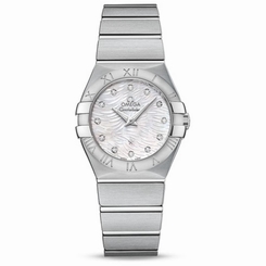 OMEGA WOMEN'S CONSTELLATION DIAMOND 27MM QUARTZ WATCH 123.10.27.60.55.004