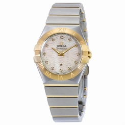 OMEGA WOMEN'S CONSTELLATION DIAMOND 27MM QUARTZ WATCH 123.20.27.60.55.008