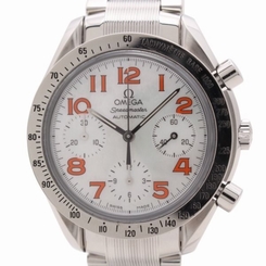 Pre-Owned OMEGA Speedmaster Chronograph SS White Dial Mens Auto Watch 3534.78,MR