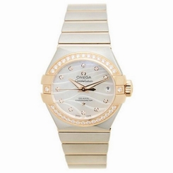 OMEGA WOMEN'S CONSTELLATION DIAMOND 27MM AUTOMATIC WATCH 123.25.27.20.55.005