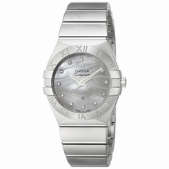 OMEGA WOMEN'S 27MM STEEL BRACELET SWISS QUARTZ WATCH 123.10.27.60.55.003