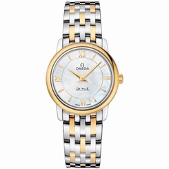 OMEGA WOMEN'S DE VILLE 27.4MM TWO TONE SWISS QUARTZ WATCH 424.20.27.60.05.001