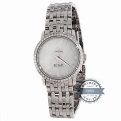 Omega DeVille 413.15.27.60.05.001 Quartz Steel Diamond MOP Ladies Bracelet Watch