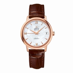 OMEGA WOMEN'S DE VILLE BROWN LEATHER BAND AUTOMATIC WATCH 424.53.33.20.05.001