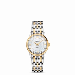 OMEGA WOMEN'S DE VILLE 27.4MM TWO TONE SWISS QUARTZ WATCH 424.20.27.60.05.001