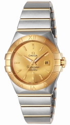 OMEGA Constellation Gold Auto Ladies Watch 123.20.31.20.08.001 RRP ��5310 - NEW
