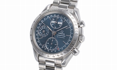 Used Watch Men Omega Speedmaster Triple Calendar 3521-80 Automatic blue T4N