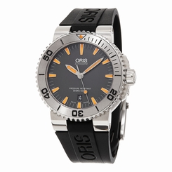 Fake AAA Oris Aquis Date Grey Orange Rubber Men's Watch 73376534158RS Watch