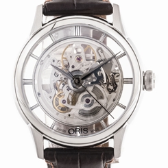 Oris Artelier Translucent Skeleton Auto 40.5mm Dial Men's Watch 734 7684 4051LS