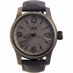 Oris Men's 73376294263LS Big Crown Black Leather Strap Watch