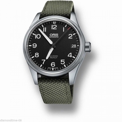 NEW ORIS BIG CROWN BLACK DIAL AUTOMATIC GREEN TEXTILE STRAP WATCH 0175176974164 845960060578