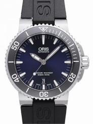 NEW 73376534135 ORIS AQUIS DATE DEEP BLUE 733 7653 4135 RUBBER STRAP