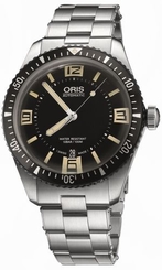  NEW ORIS HERITAGE DIVERS SIXTY-FIVE BLACK DIAL STEEL BRACELET 733 7707 4064
