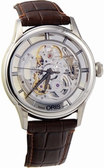 Oris 73476844051LS Watch Artelier Skeleton Mens Silver Dial Steel Case Automatic