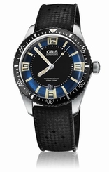 NEW ORIS HERITAGE DIVERS SIXTY-FIVE DARK BLUE DIAL BLACK RUBBER 733 7707 4035