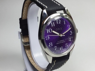 VINTAGE ORIS 17 JEWELS HAND-WINDING SWISS MOVEMENT MEN'S DIAL WRIST WATCH.