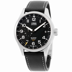 Oris Automatic Black Dial Black Leather Strap Men's Watch 74877104164LS