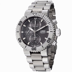 Oris Aquis Chronograph Grey Dial Titanium Men's Divers Watch 67476557253MB