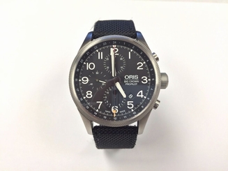 ORIS Big Crown ProPilot Chronograph GMT Black Dial Black Fabric Men's Watch 845960070119