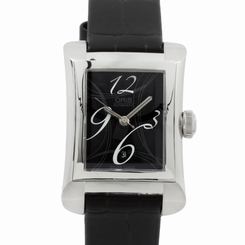 Oris Rectangular Date 2008 Auto Black Date Strap Ladies Watch 561 7620 4064 LS