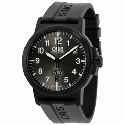 Oris Black Dial Black Silicone Strap Men's Watch 73576414733RS