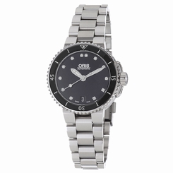 Oris Aquis Divers Stainless Steel Black Dial Women's Watch 73376524194MB