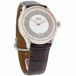 Oris Artelier Series Mens Brown Leather Swiss Automatic Watch 73375916351LS