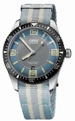 NEW ORIS HERITAGE DIVERS SIXTY-FIVE BLUE AND BEIGE NATO BLUE DIAL 733 7707 4065