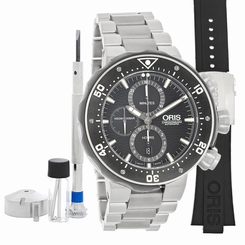 Oris Pro Divers Mens Black Strap Swiss Automatic Chronograph Watch 77476837154MB