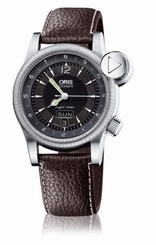 Oris 01 635 7568 4064-LS Mens Watch Flight Timer Day Date Dark Brown Strap