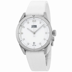 Oris Artix Diamonds White Dial Silicone Strap Ladies Watch 73376714191RS 845960058223