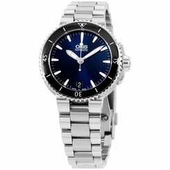 Oris Aquis Automatic Blue Dial Stainless Steel Ladies Watch 73376524135MB