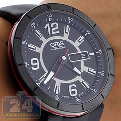 Oris 01 735 7651 4764-07 4 25 06B TT1 Day Date Automatic Mens Black PVD Watch 173576514764