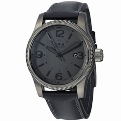 Oris Men's 73376294263LS Big Crown Black Leather Strap Watch New