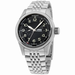Oris Black Dial Stainless Steel Men's Watch 74576884034MB