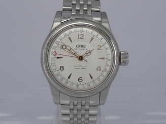 40mm BIG Swiss Oris Big Crown Pointer Date silver dial SS bracelet auto watch