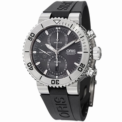 Oris Divers 67476557253RS Mens Grey Dial Automatic Watch with Rubber Strap