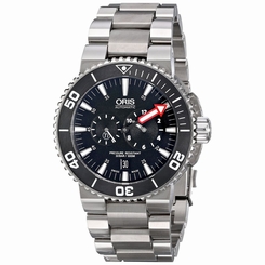 Oris Men's 74976777154MB Aquis Titanium Automatic Watch with Link Bracelet