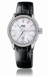 Oris Artelier Date Automatic Steel & Diamond Womens Watch MOP Dial 561-7604-4956